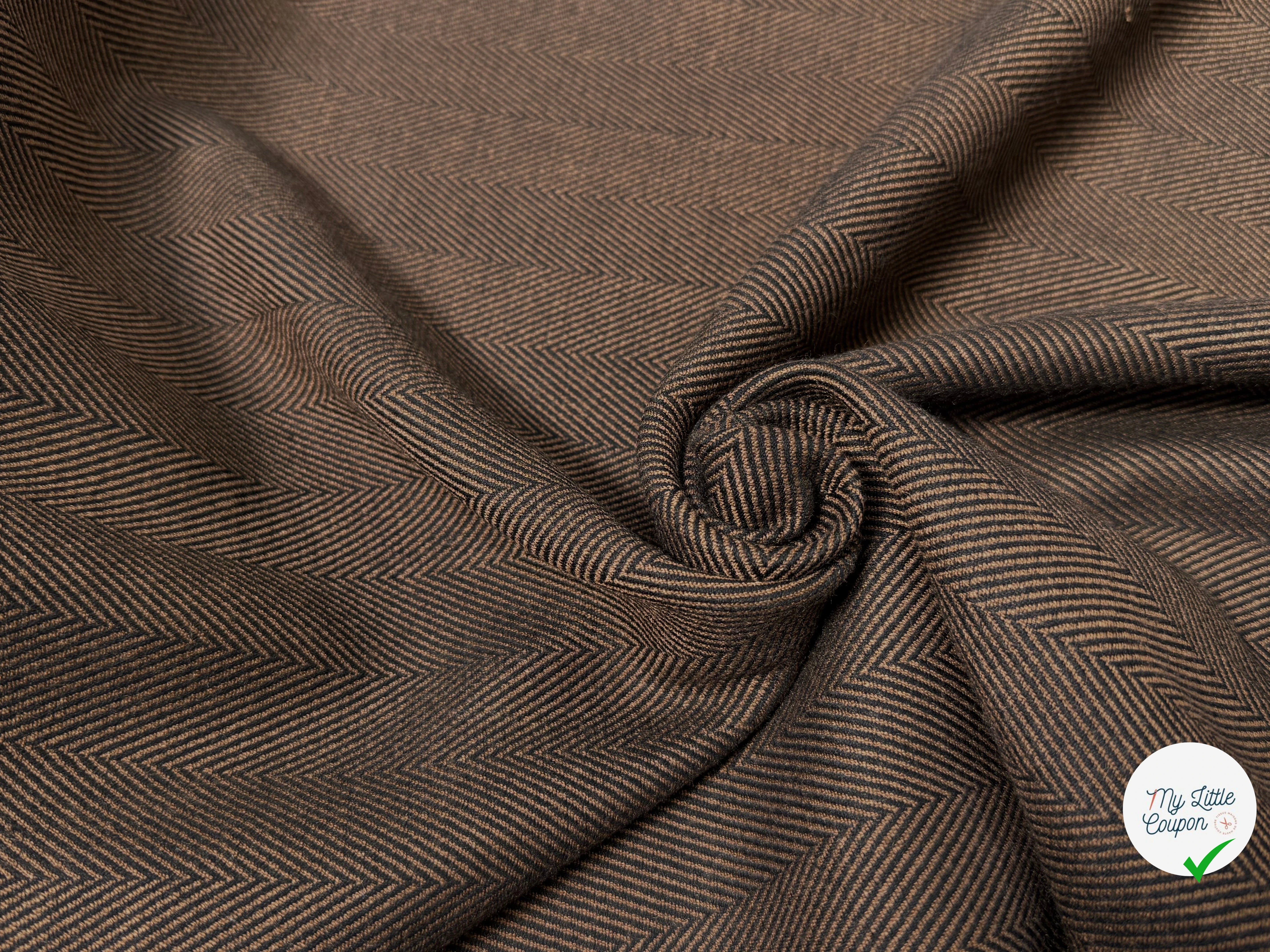 CHEVRON POLYVISCOSE MARRON NOIR - My Little Coupon