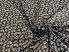 CHIFFON IMPRIMÉ CHIC MOTIFS FLORAUX BLANC SUR FOND NOIR - My Little Coupon