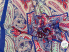 CHIFFON IMPRIMÉ GRAPHIQUE FOND BLEU PANNEAU - My Little Coupon