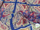 CHIFFON IMPRIMÉ GRAPHIQUE FOND BLEU PANNEAU - My Little Coupon