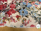 CHIFFON IMPRIMÉ GROSSES FLEURS BLEU ROUGE ULTRA BEAU - My Little Coupon