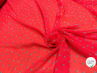 CHIFFON IMPRIMÉ POIS RAYÉS FOND ROUGE - My Little Coupon