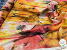 CHIFFON PRINTED ART MULTICOLORES ROSE ORANGE - My Little Coupon