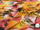 CHIFFON PRINTED ART MULTICOLORES ROSE ORANGE - My Little Coupon