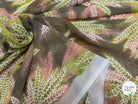 CHIFFON PRINTED CHAMP DE BLÉ VERT KAKI TEINTURE - My Little Coupon