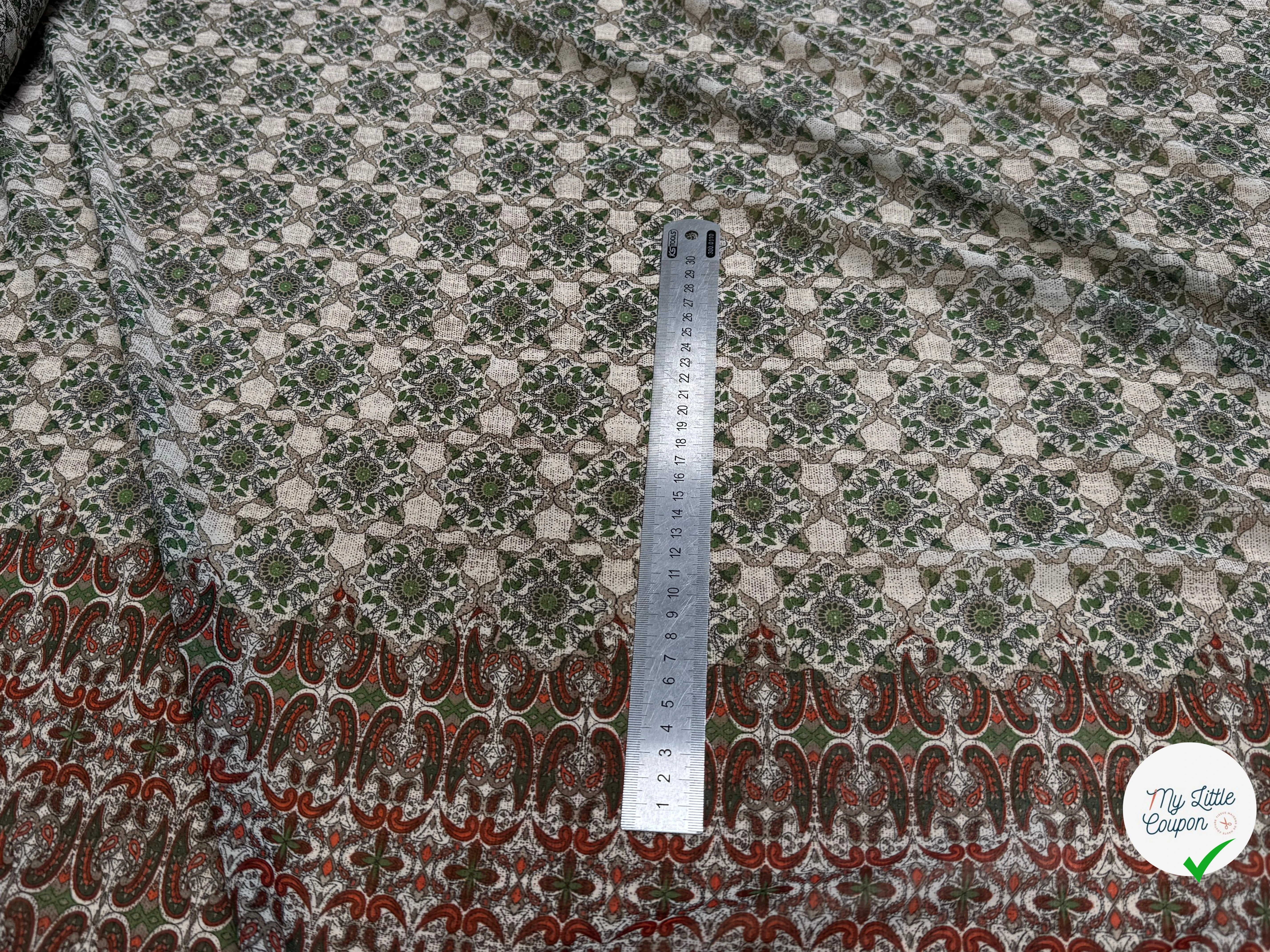 CHIFFON PRINTED ETHNIC VERT - My Little Coupon