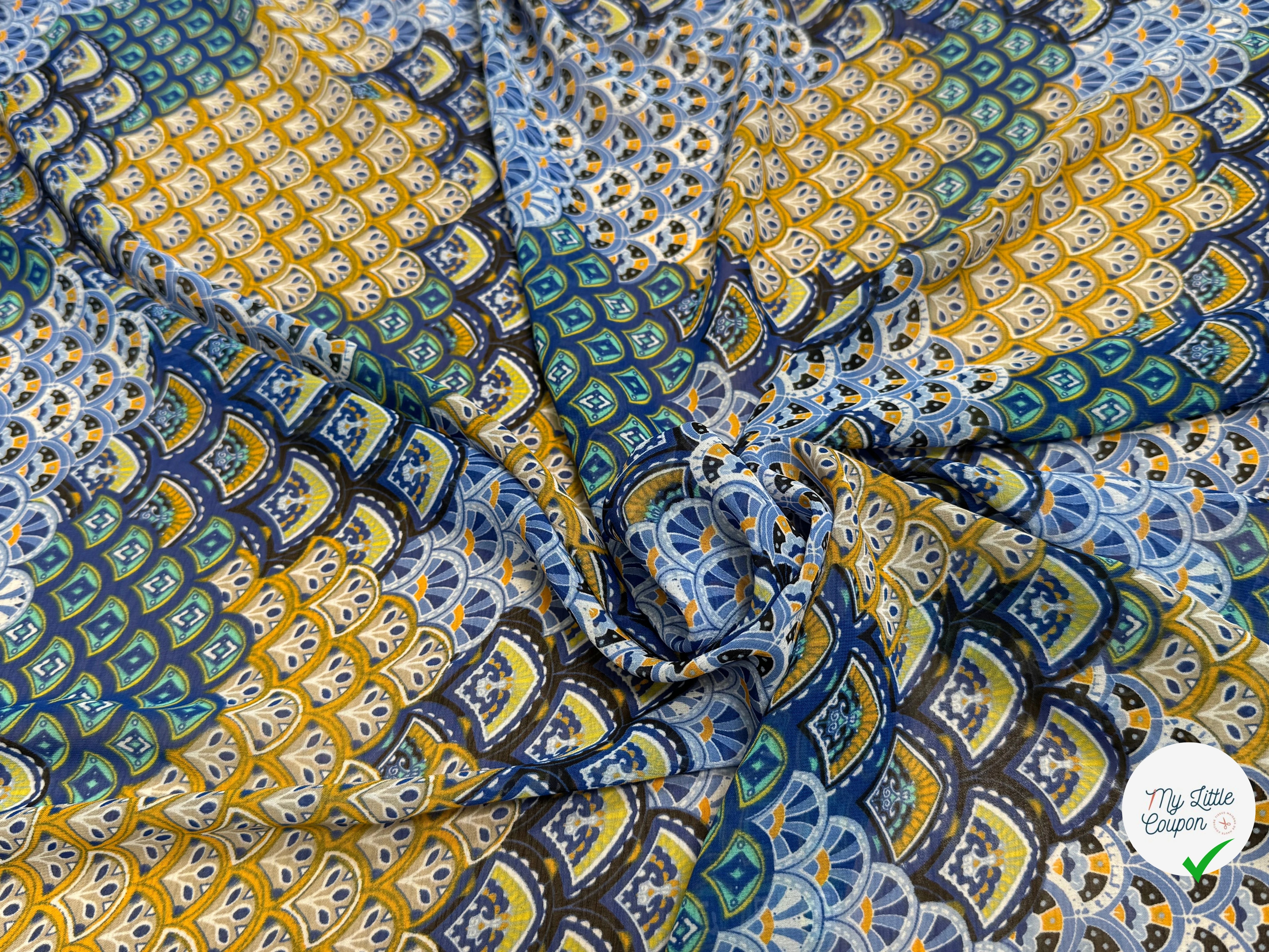 CHIFFON PRINTED ÉVANTAILS MULTICOLORES - My Little Coupon