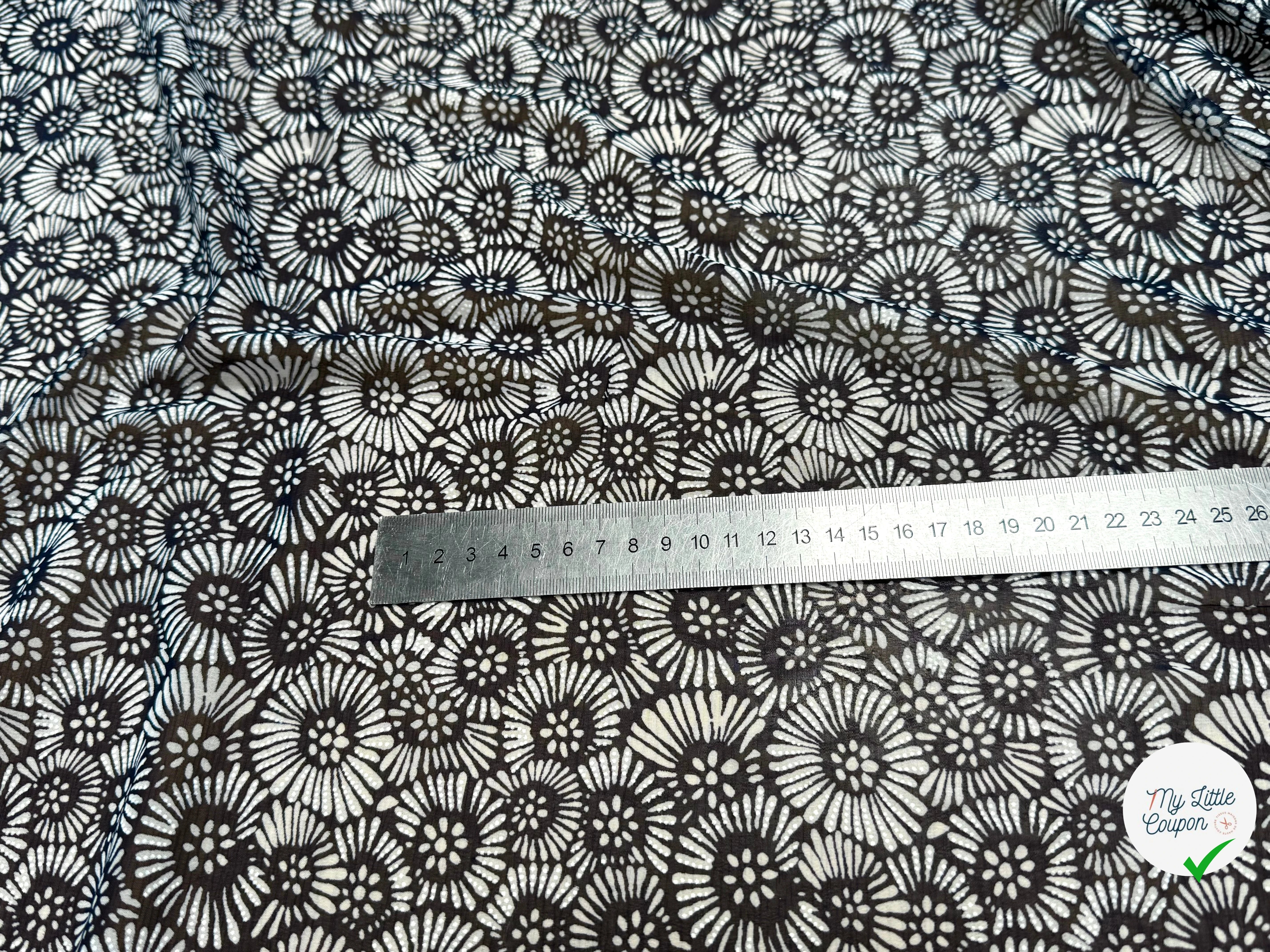 CHIFFON PRINTED FEU D'ARTIFICES FOND MARINE - My Little Coupon