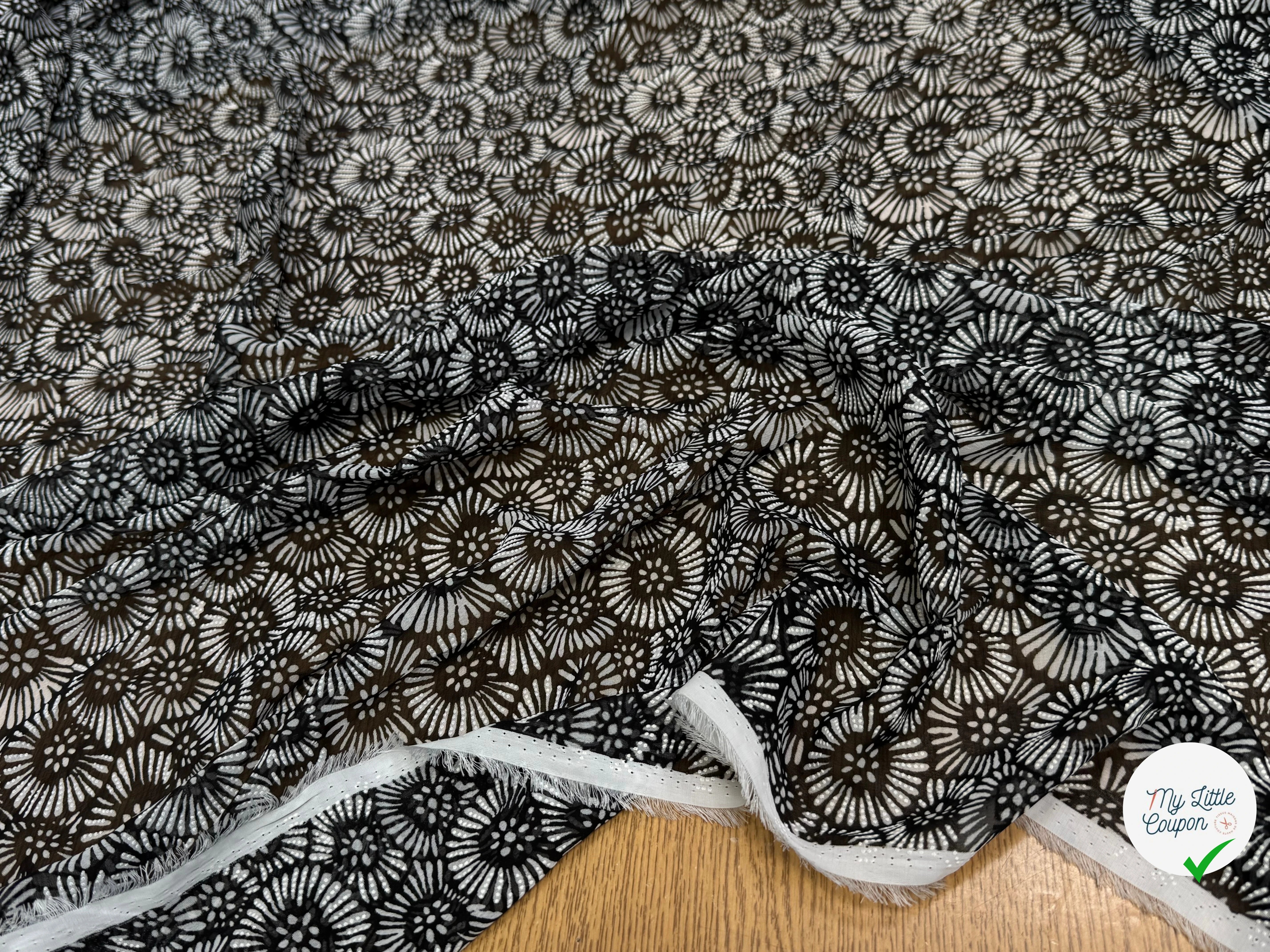 CHIFFON PRINTED FEU D'ARTIFICES FOND NOIR - My Little Coupon