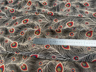 CHIFFON PRINTED FEUILLAGES NOIR&BEIGE - My Little Coupon