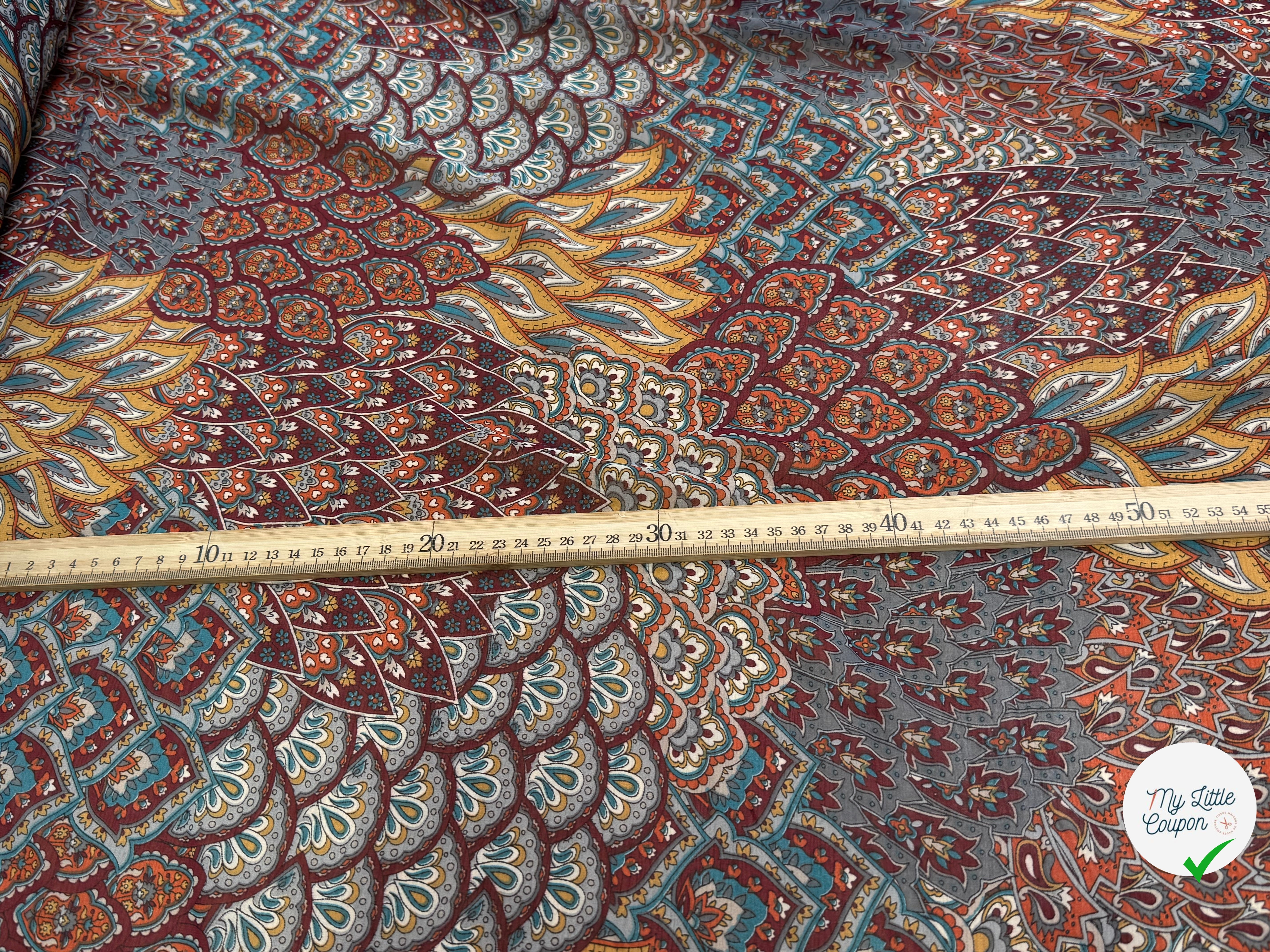 CHIFFON PRINTED FLORAUX MULTICOLORES CHOCO CARAMEL - My Little Coupon