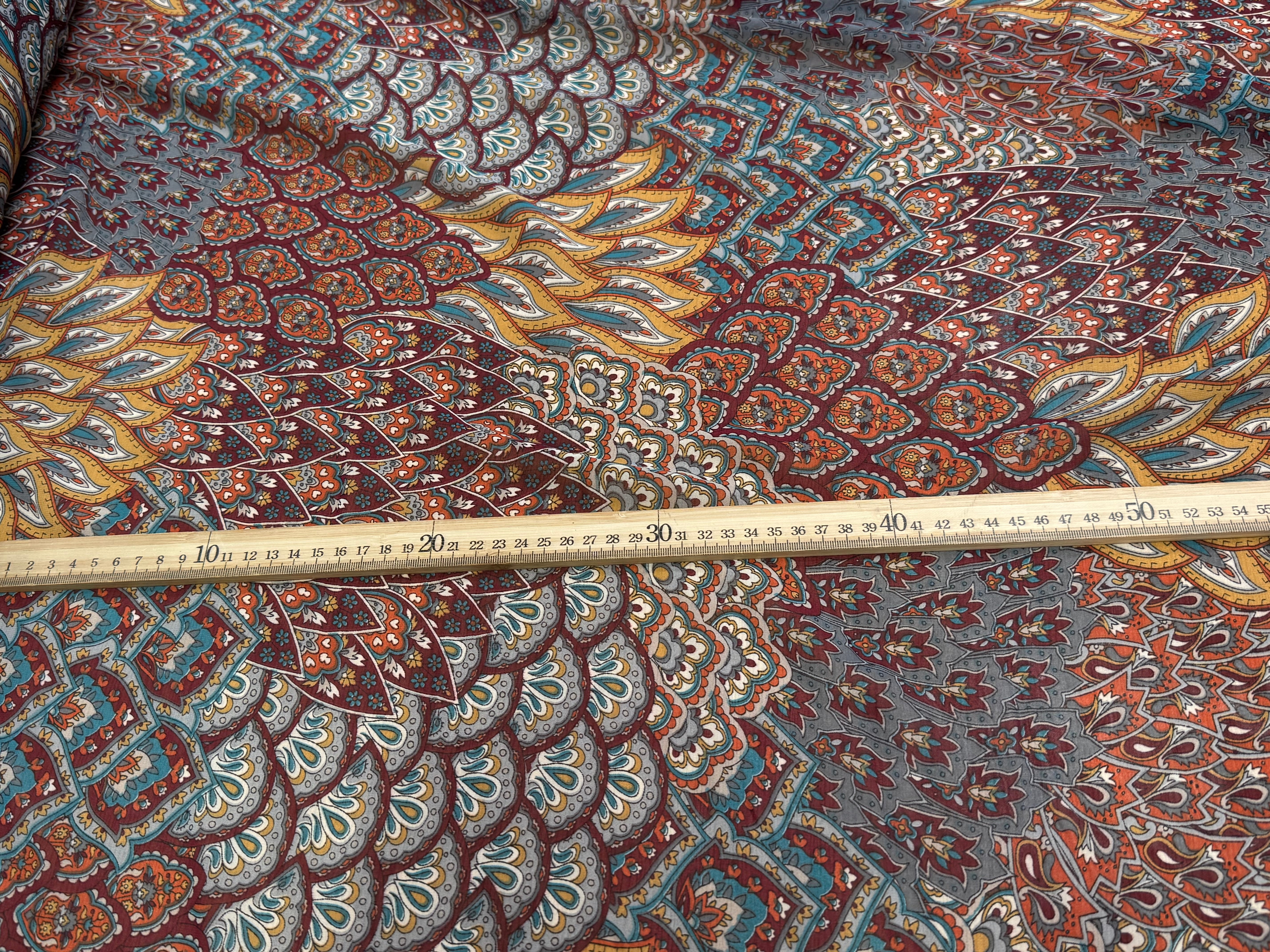 CHIFFON PRINTED FLORAUX MULTICOLORES CHOCO CARAMEL - My Little Coupon