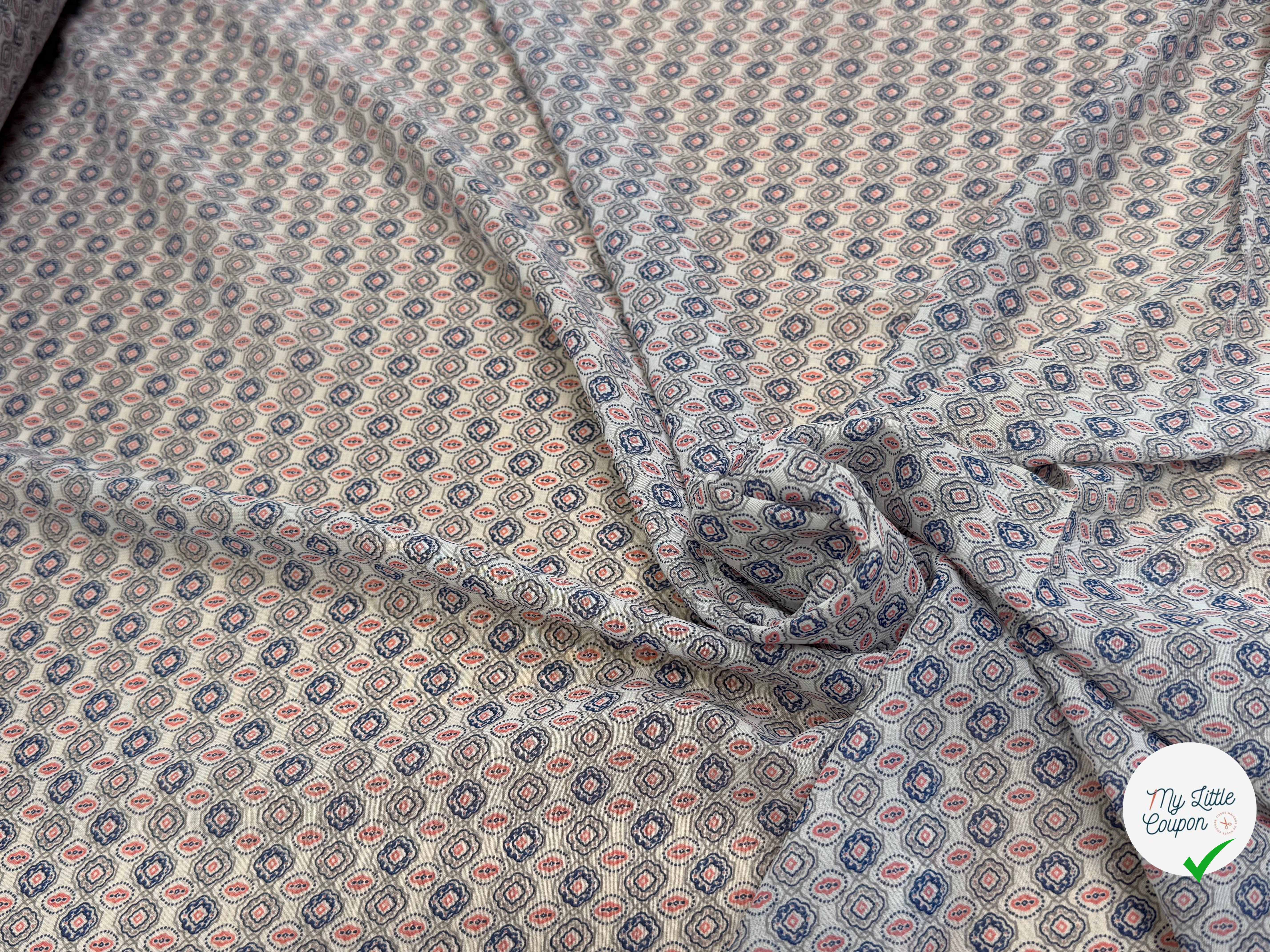 CHIFFON PRINTED FOND CASSÉ MOTIFS ABSTRAITS - My Little Coupon