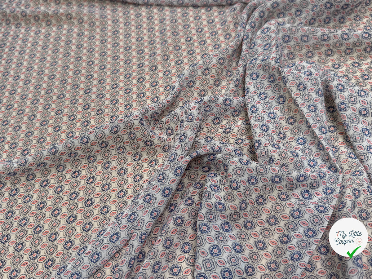 CHIFFON PRINTED FOND CASSÉ MOTIFS ABSTRAITS - My Little Coupon