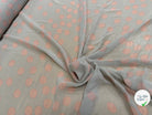 CHIFFON PRINTED GROS POIS ROSE FOND GRIS - My Little Coupon