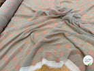 CHIFFON PRINTED GROS POIS ROSE FOND GRIS - My Little Coupon