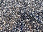 CHIFFON PRINTED JOLIES FLEURS FOND MARINE - My Little Coupon