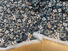 CHIFFON PRINTED JOLIES FLEURS MULTICOLORES FOND MARINE - My Little Coupon