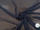 CHIFFON PRINTED LITTLE DOT FOND MARINE - My Little Coupon
