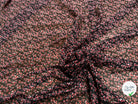 CHIFFON PRINTED LITTLE FLOWERS ROUGE SUR FOND NOIR - My Little Coupon