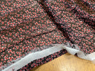 CHIFFON PRINTED LITTLE FLOWERS ROUGE SUR FOND NOIR - My Little Coupon