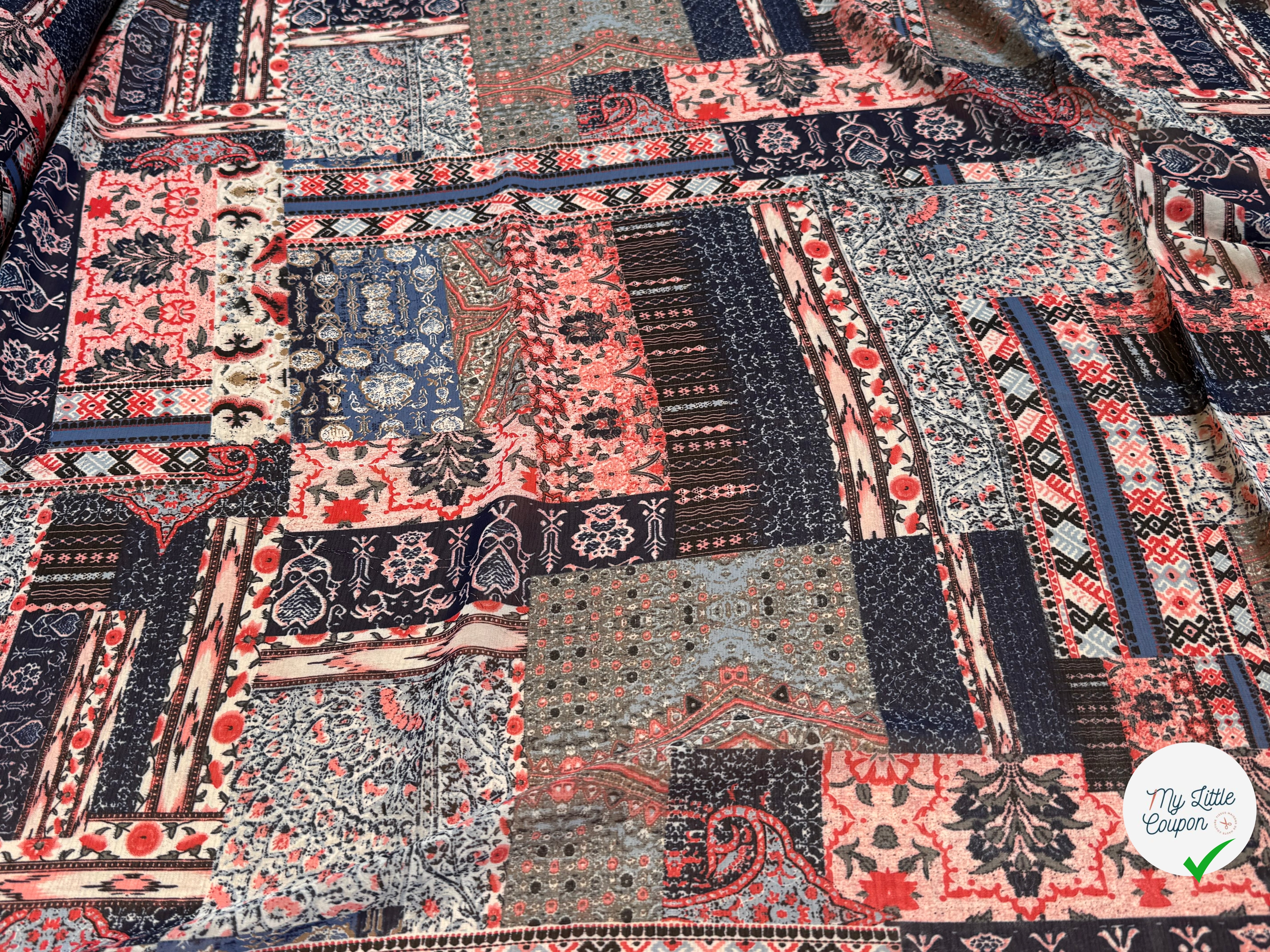 CHIFFON PRINTED LONDON BRICK MULTICOLORES - My Little Coupon