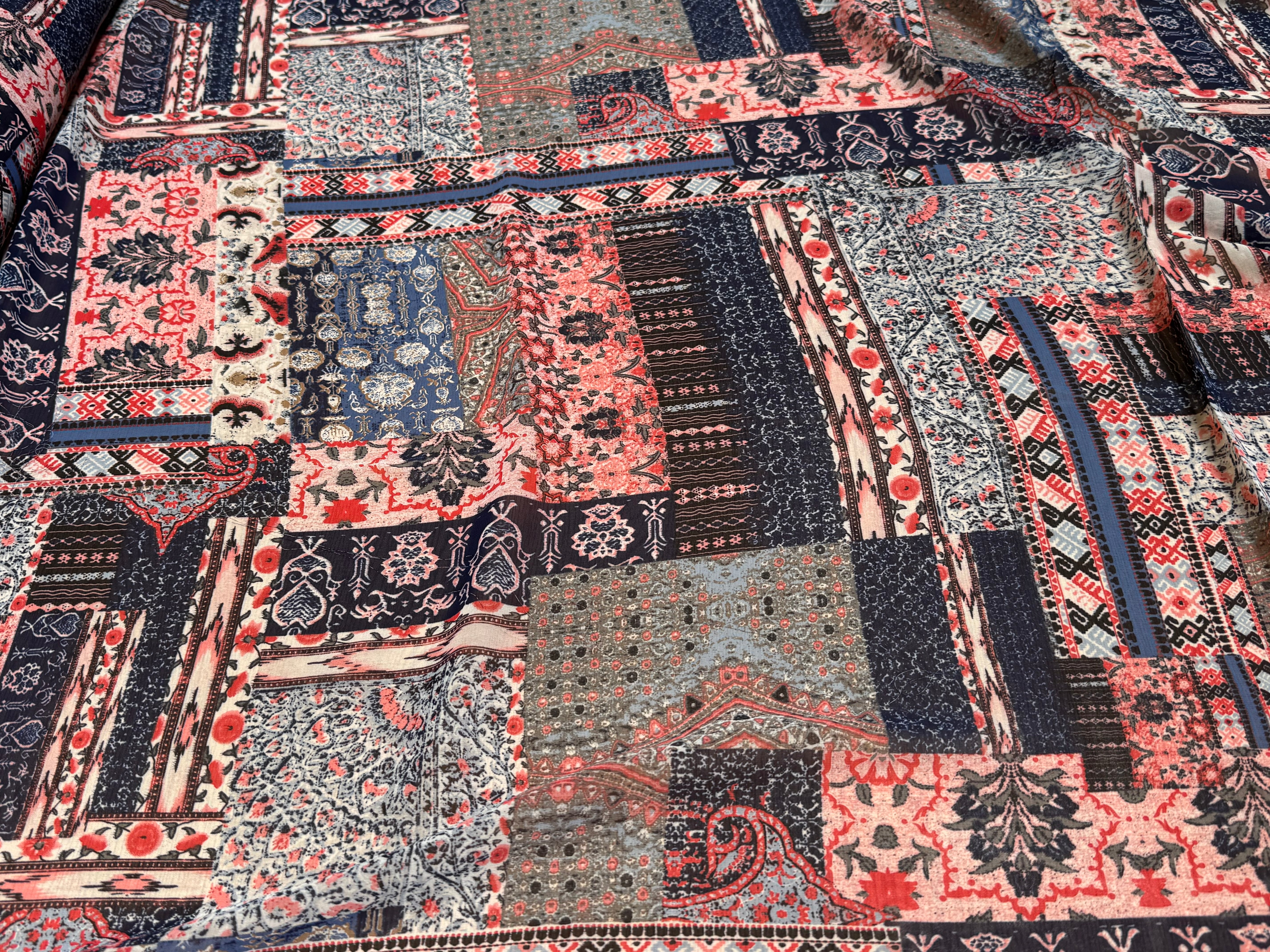 CHIFFON PRINTED LONDON BRICK MULTICOLORES - My Little Coupon
