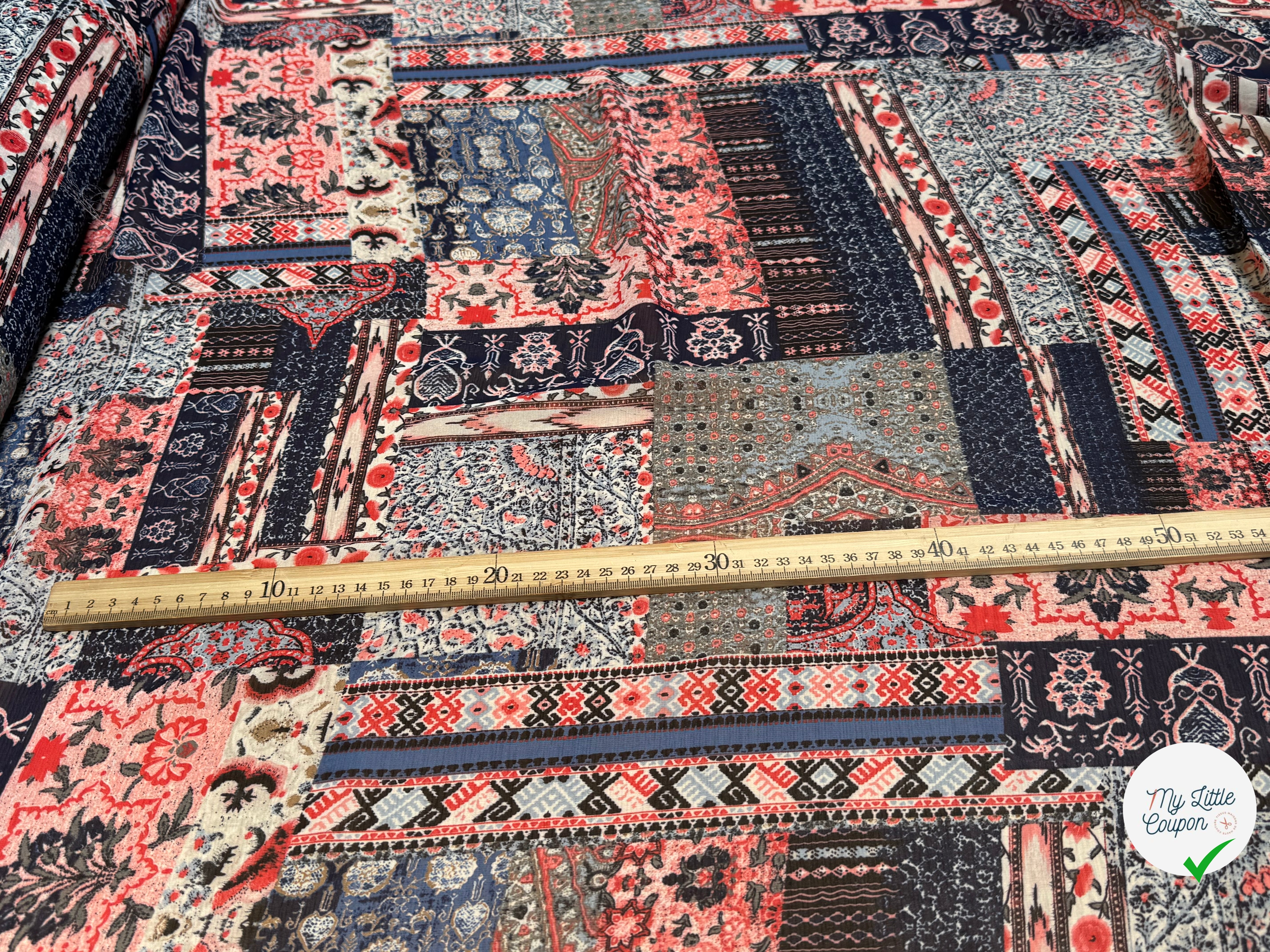 CHIFFON PRINTED LONDON BRICK MULTICOLORES - My Little Coupon