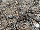 CHIFFON PRINTED MOTIF CIRCULAIRES GÉOMETRIQUES MARRON&NOIR - My Little Coupon