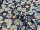CHIFFON PRINTED MOYENS COQUILLAGES MULTICOLORES FOND BLEU - My Little Coupon