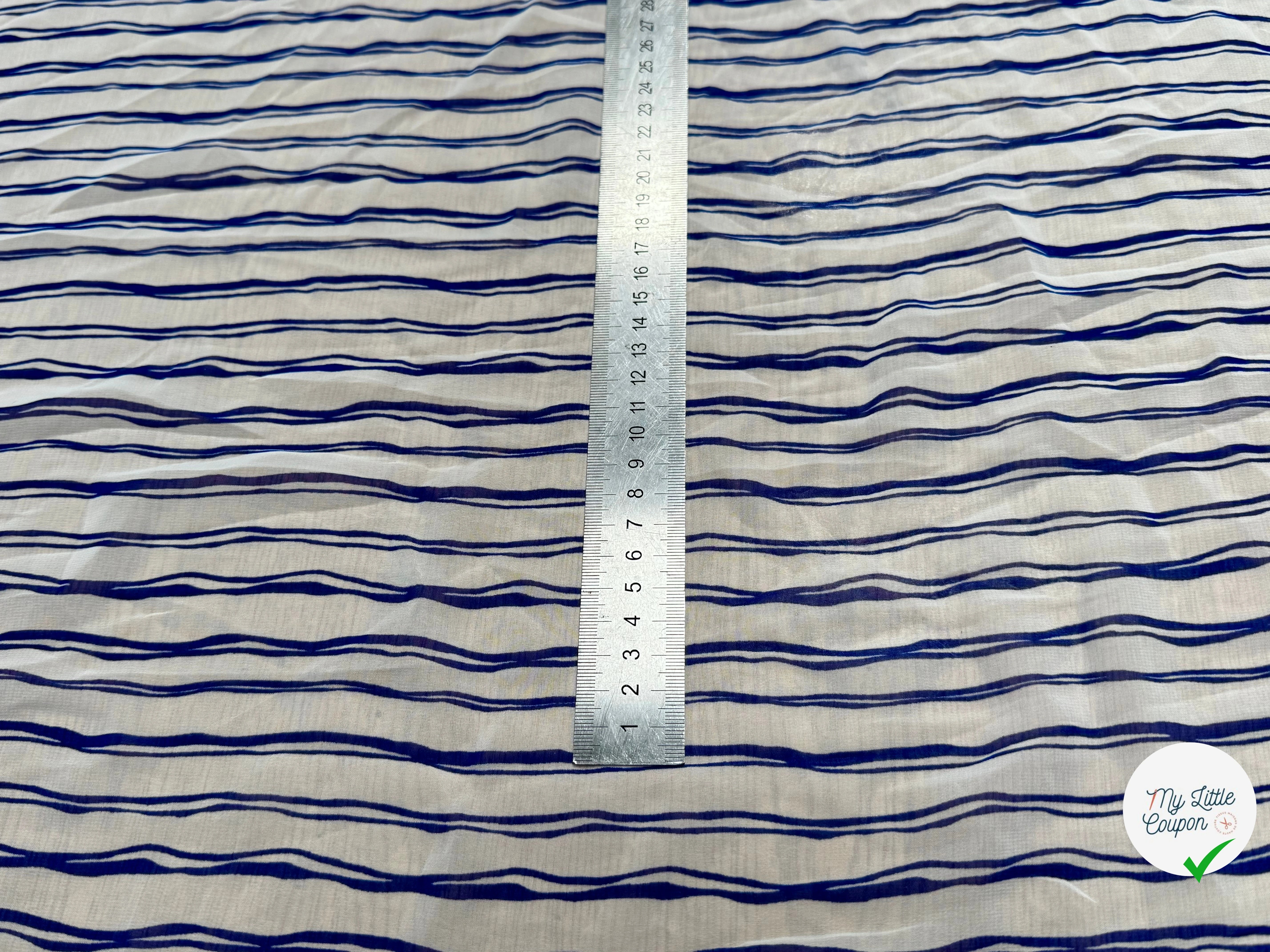 CHIFFON PRINTED RAYURES CROISÉES BLEUES - My Little Coupon