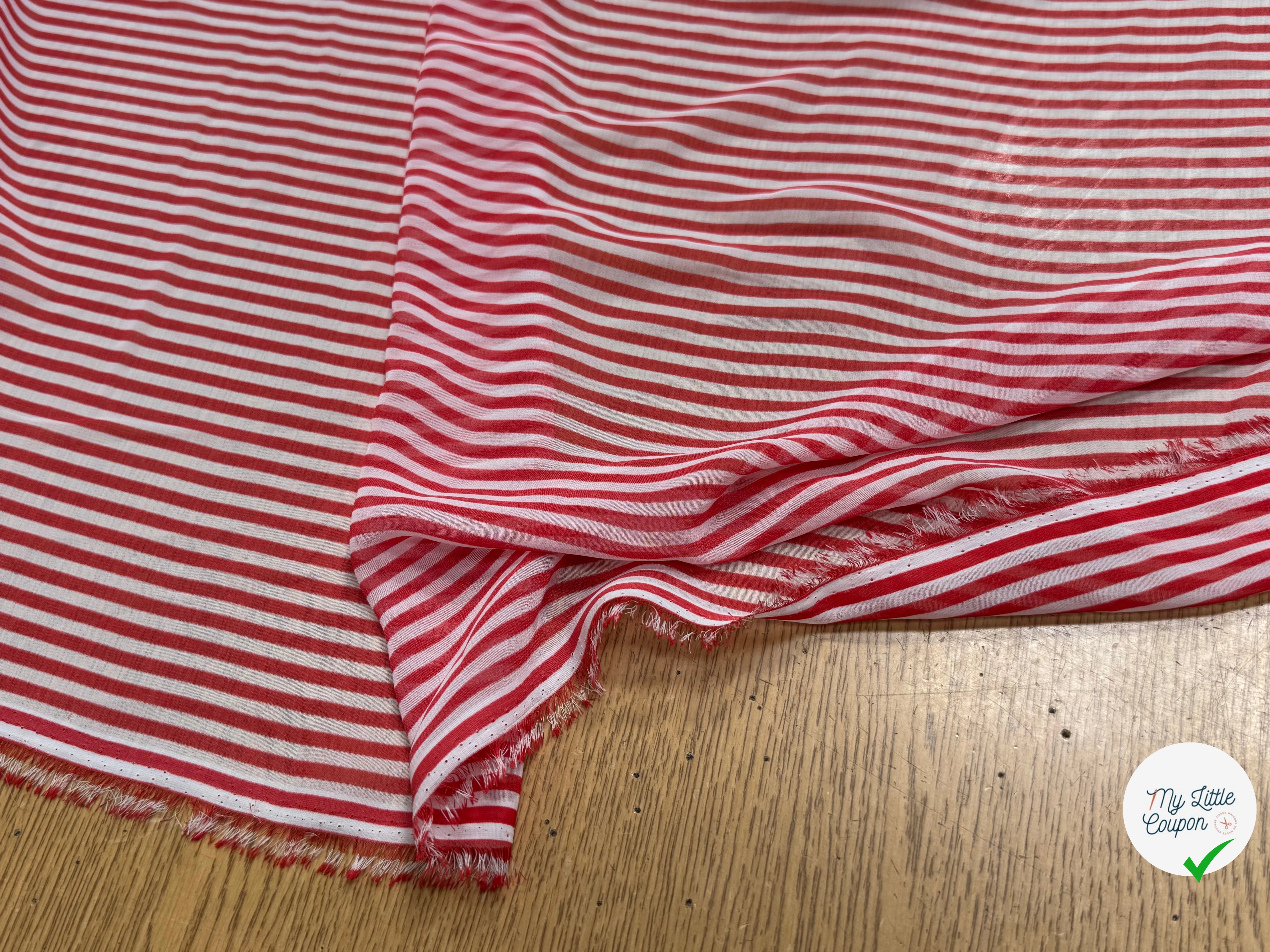 CHIFFON PRINTED RAYURES ROUGE - My Little Coupon