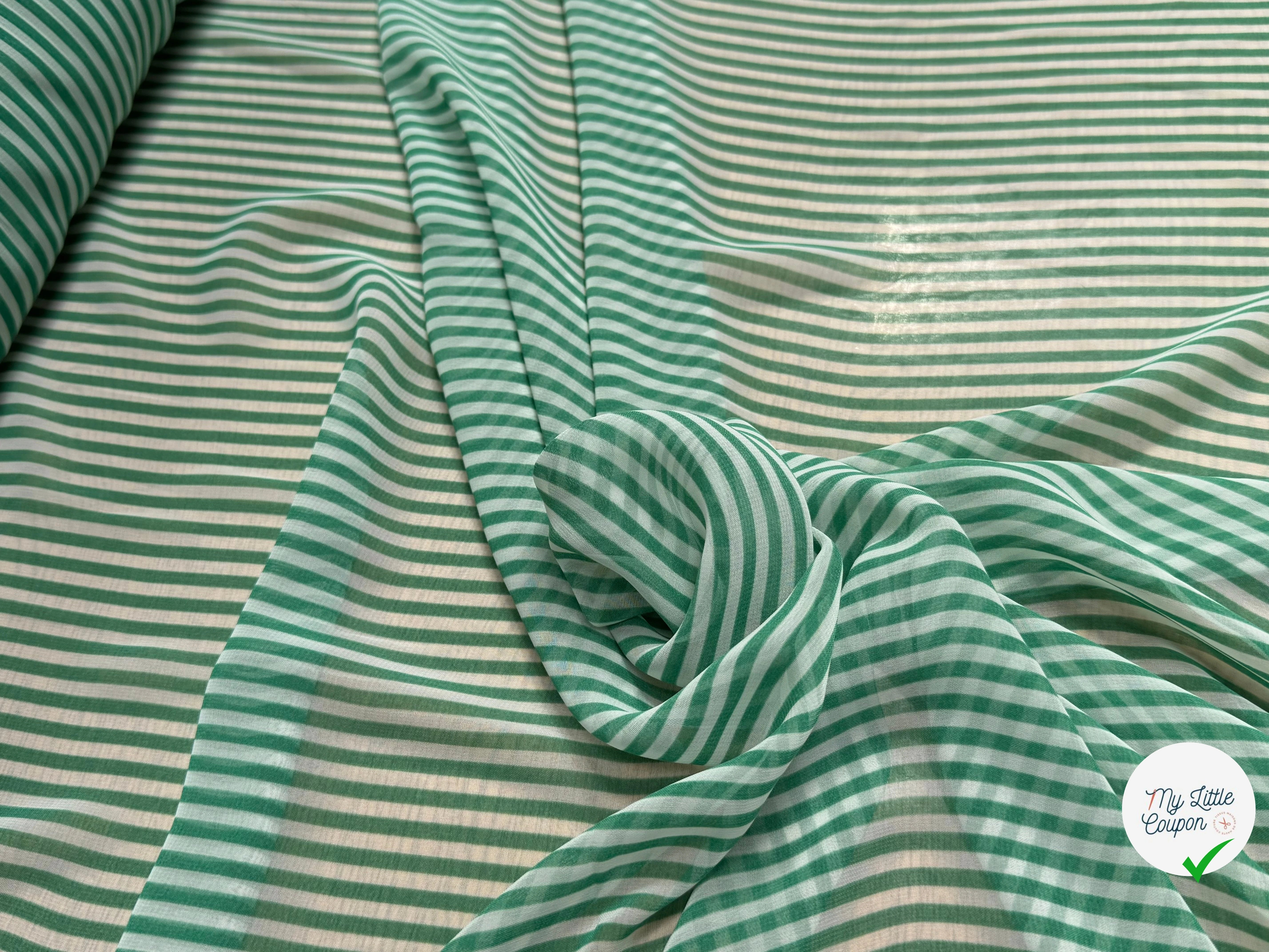 CHIFFON PRINTED RAYURES VERTES - My Little Coupon
