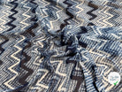 CHIFFON PRINTED RAYURES ZIG-ZAG BLEU BLANC - My Little Coupon