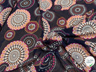 CHIFFON PRINTED SHELL GÉOMETRIQUES ROSE FOND MARINE - My Little Coupon