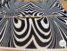 CHIFFON PRINTED ZEBRE ÉCRU FOND MARINE - My Little Coupon