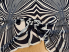 CHIFFON PRINTED ZEBRE ÉCRU FOND MARINE - My Little Coupon