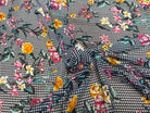 CHIFFON VICHY BLEU FLUIDE GROSSES FLEURS SUPER BEAU - My Little Coupon