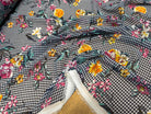 CHIFFON VICHY BLEU FLUIDE GROSSES FLEURS SUPER BEAU - My Little Coupon