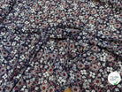 CHIFFON PRINTED JOLIES FLEURS FOND NAVY - My Little Coupon