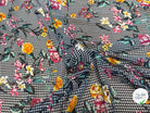 CHIFFON VICHY BLEU FLUIDE GROSSES FLEURS SUPER BEAU - My Little Coupon