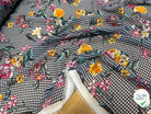 CHIFFON VICHY BLEU FLUIDE GROSSES FLEURS SUPER BEAU - My Little Coupon