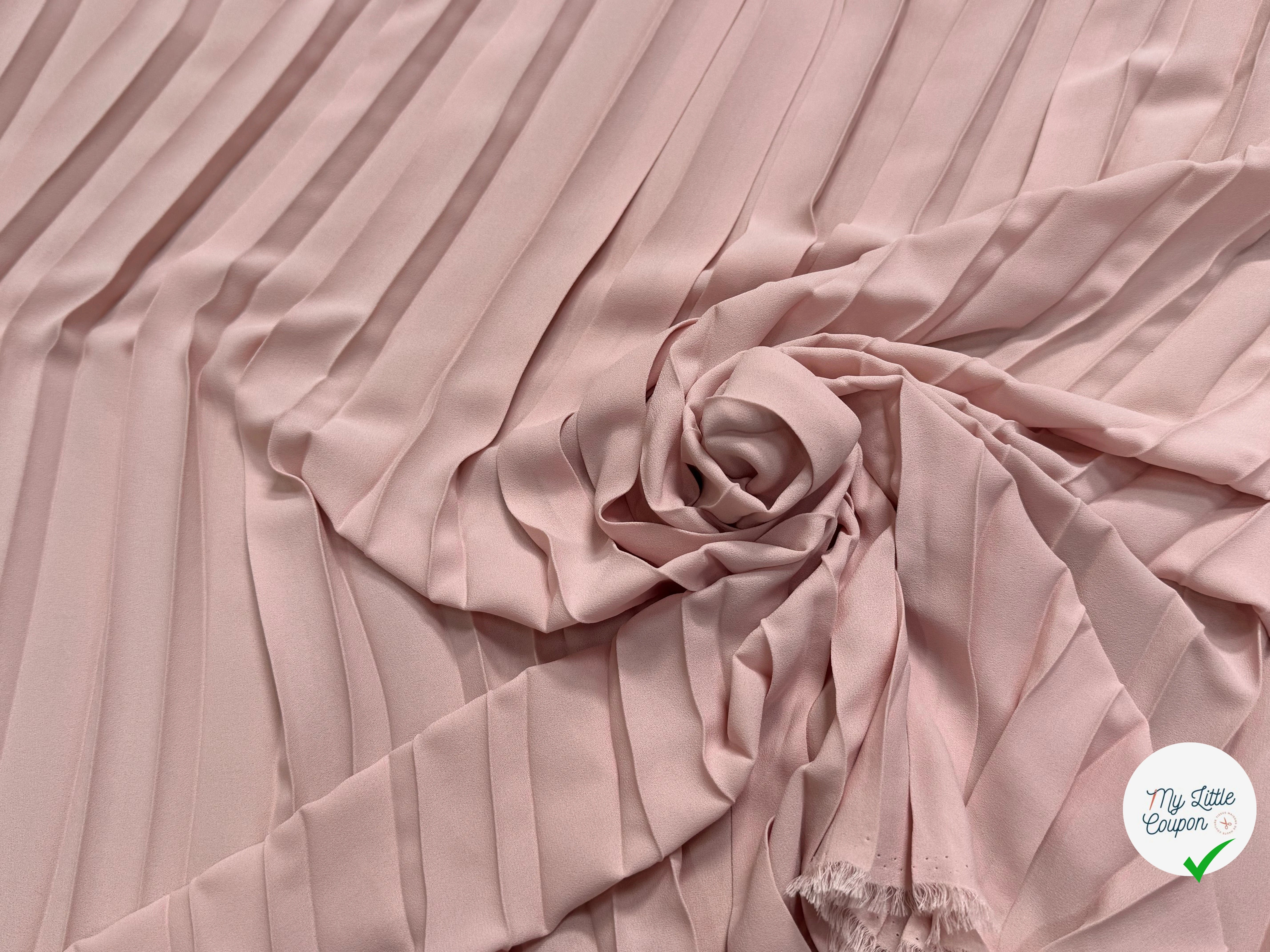 (CHUTE) CREPE PLISSÉ FLUIDE ROSE PALE - My Little Coupon