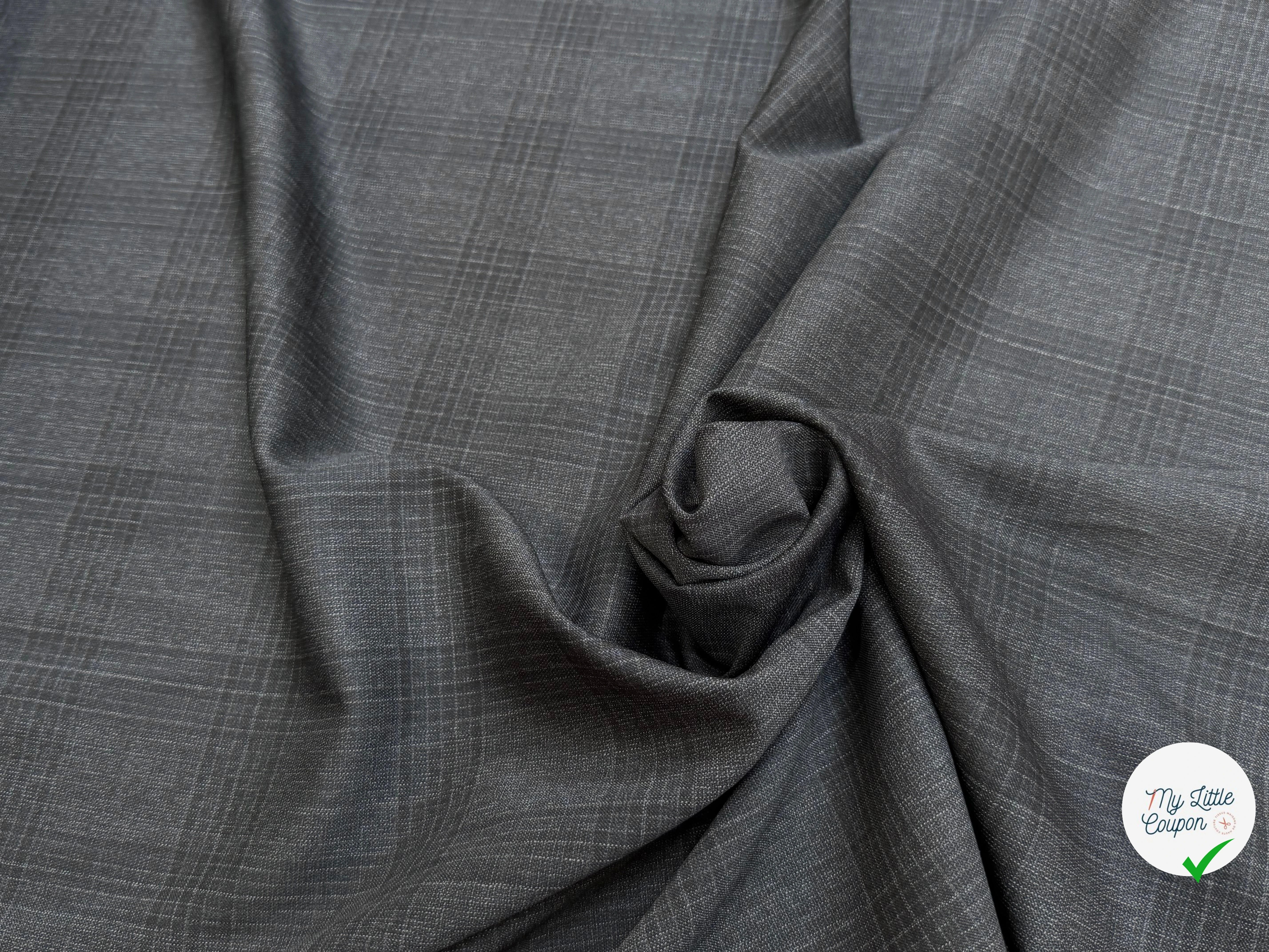 DRAPERIE 100% LAINE VIERGE ÉLÉGANTE À CARREAUX ANTHRACITE - My Little Coupon
