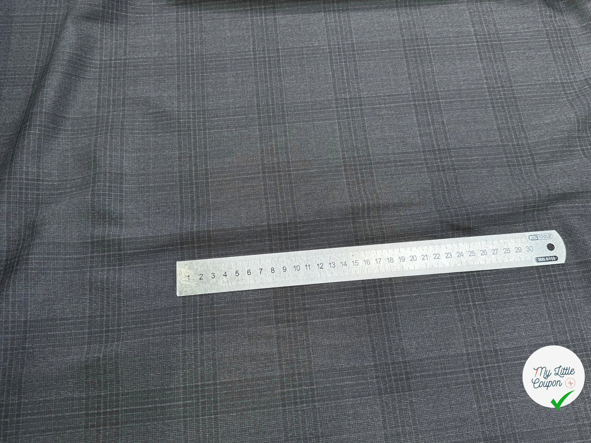 DRAPERIE 100% LAINE VIERGE ÉLÉGANTE À CARREAUX ANTHRACITE - My Little Coupon