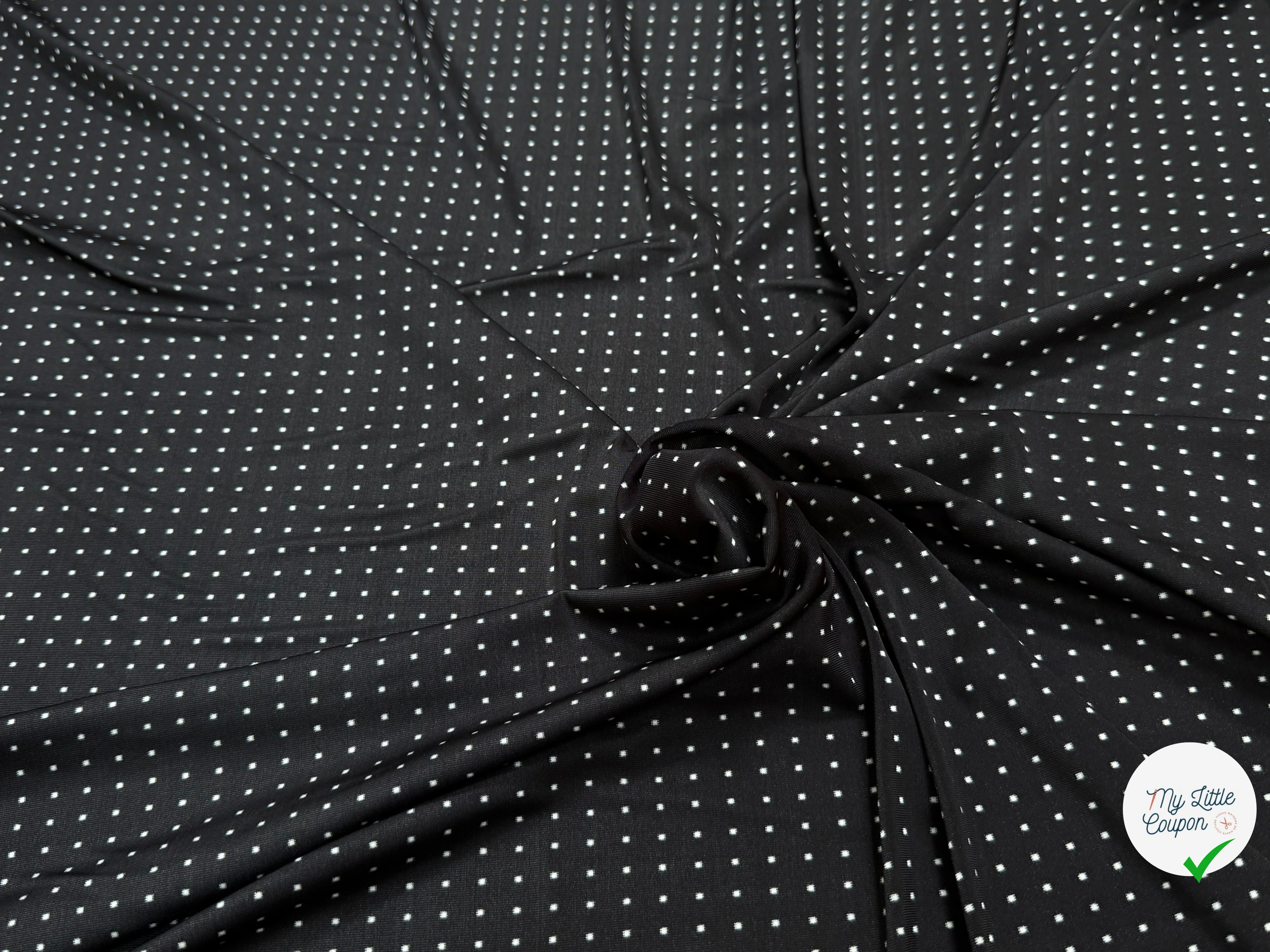 (CHUTE) JERSEY VISCOSE FROIDE FLUIDE MOTIF À POIS ULTRA STRETCH - My Little Coupon