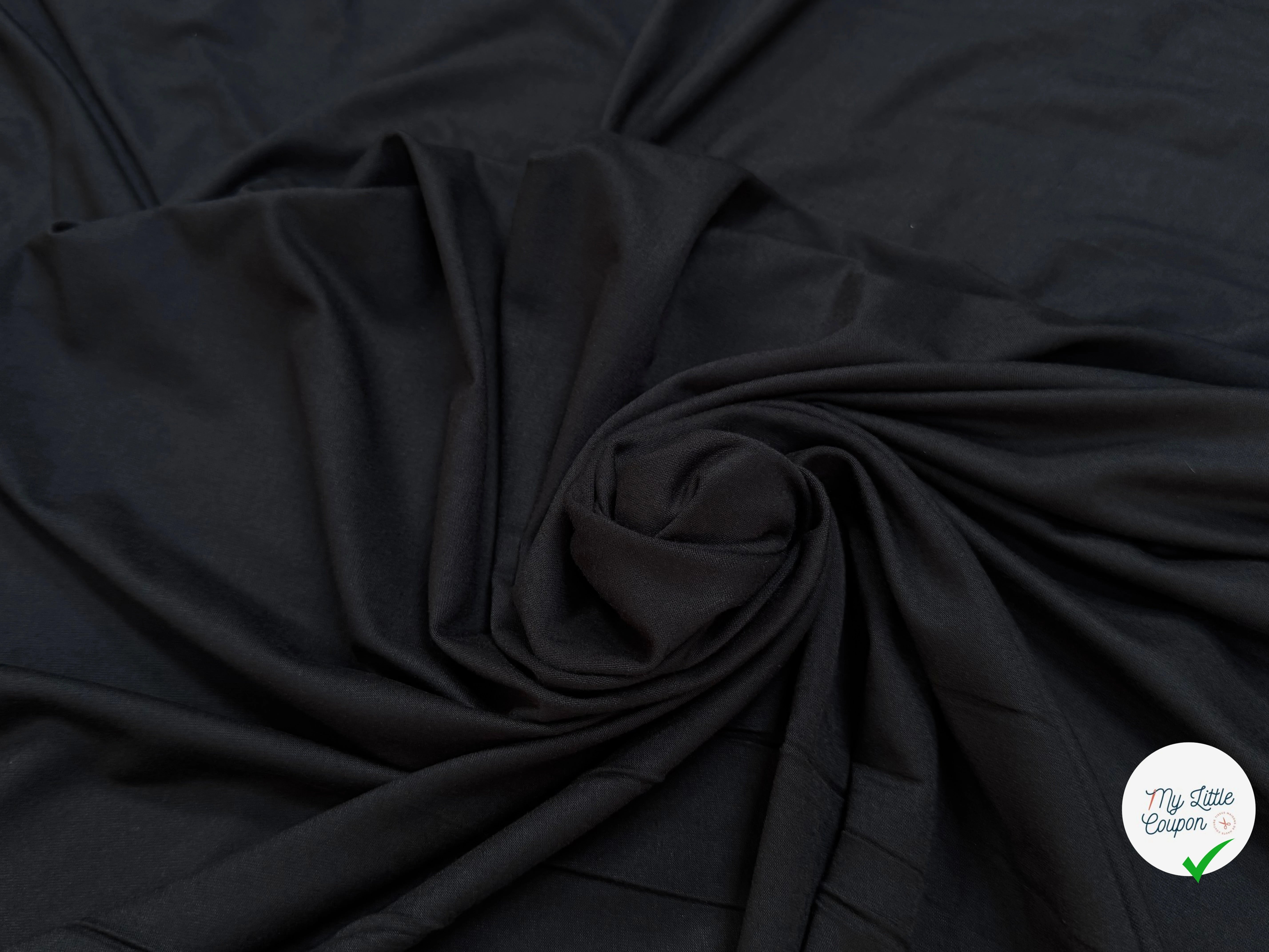 (CHUTE) JERSEY VISCOSE ULTRA DOUX ET STRETCH NOIR - My Little Coupon
