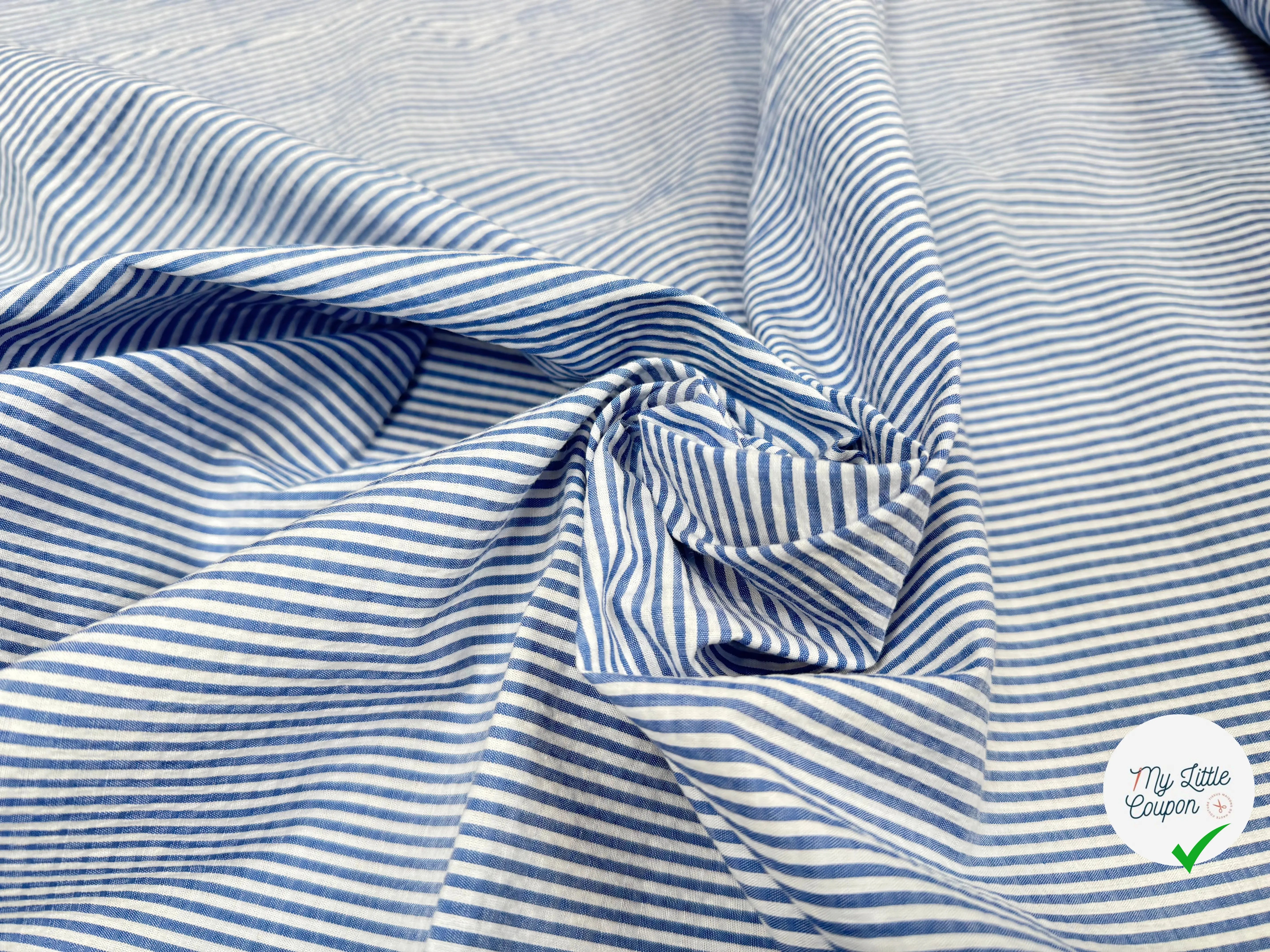 ( CHUTE) TISSU BLEU MARINE POPELINE - TOILE CARREAU MARINE (29) - My Little Coupon