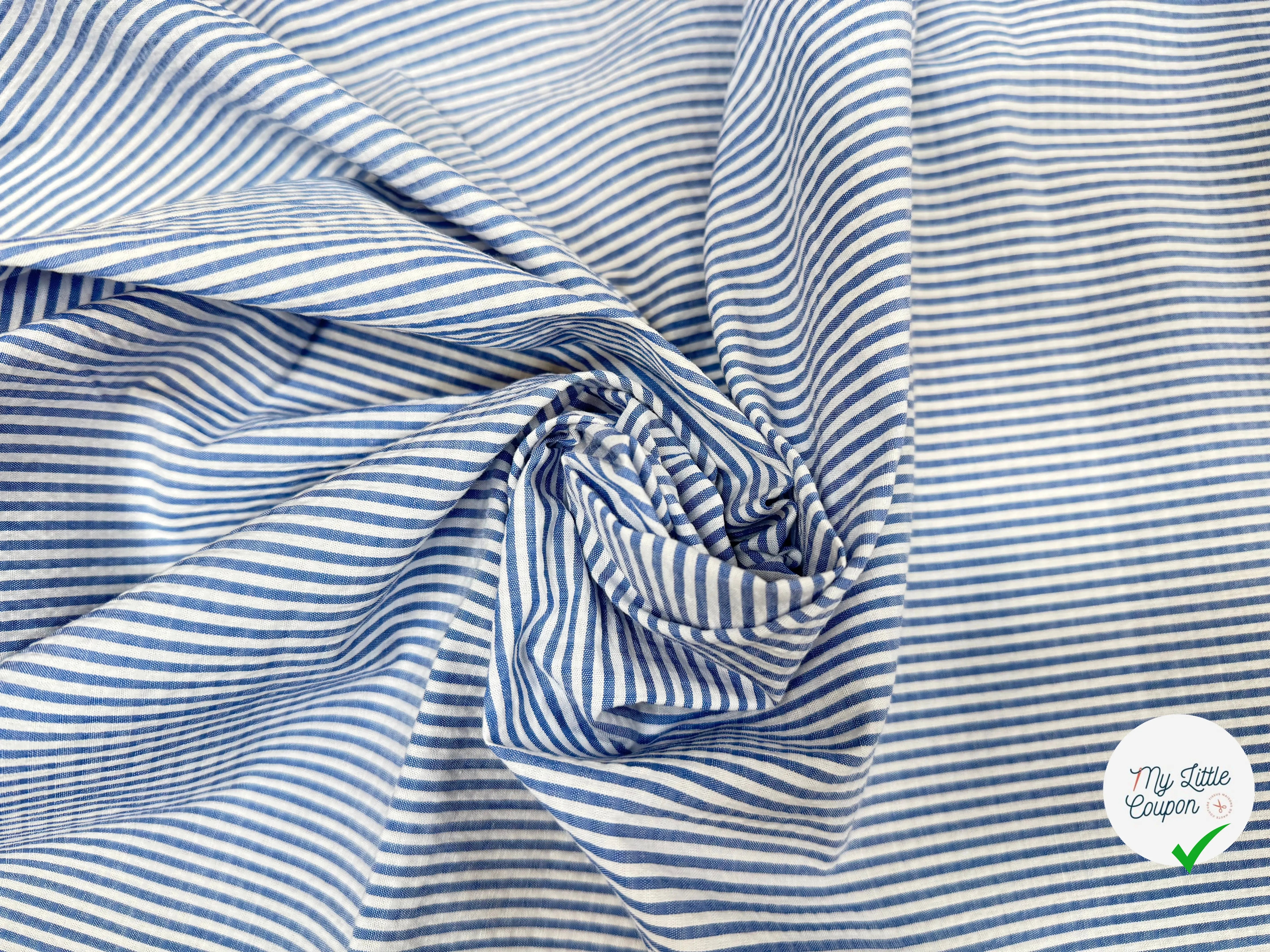 ( CHUTE) TISSU BLEU MARINE POPELINE - TOILE CARREAU MARINE (29) - My Little Coupon