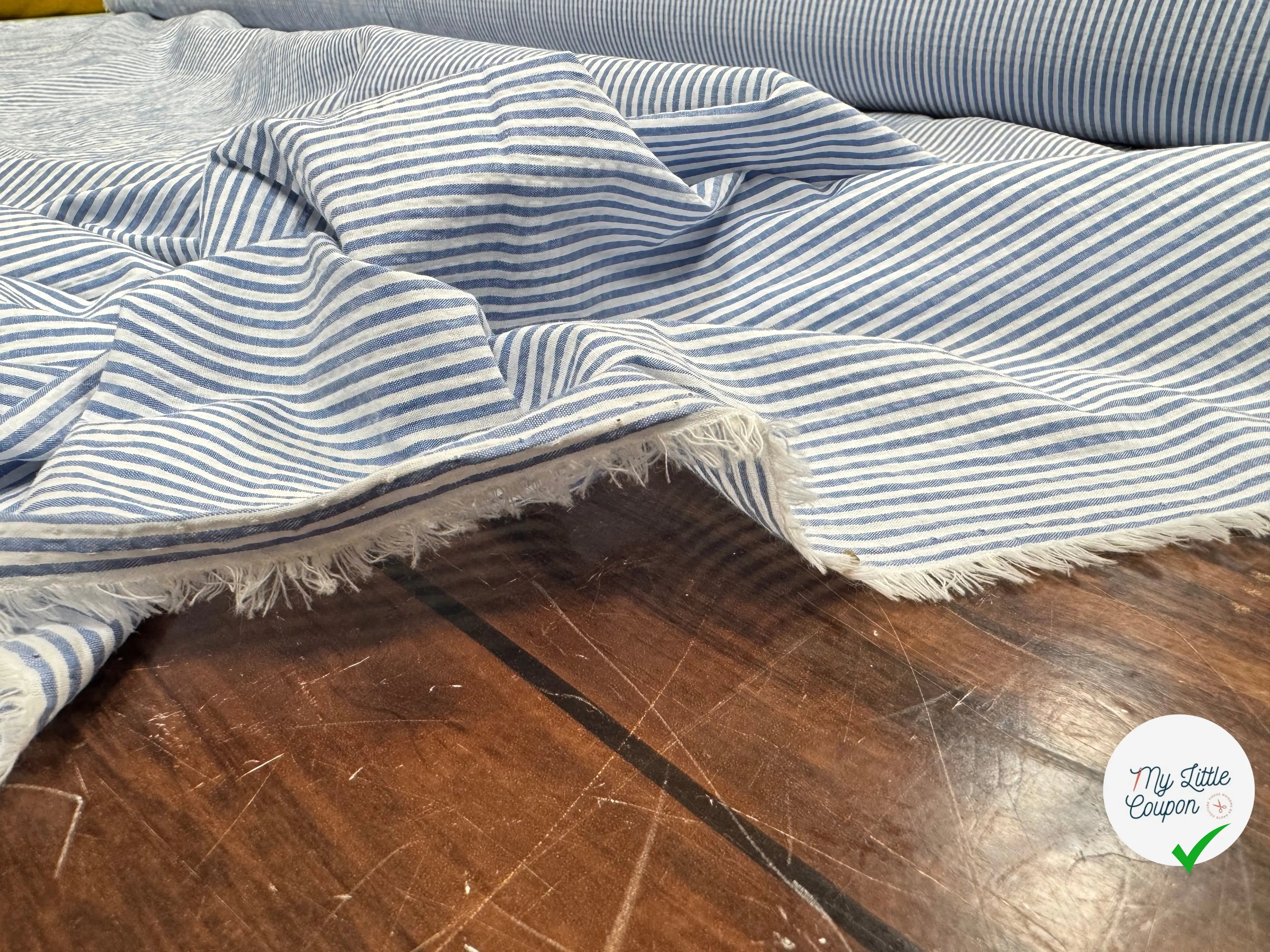 ( CHUTE) TISSU BLEU MARINE POPELINE - TOILE CARREAU MARINE (29) - My Little Coupon